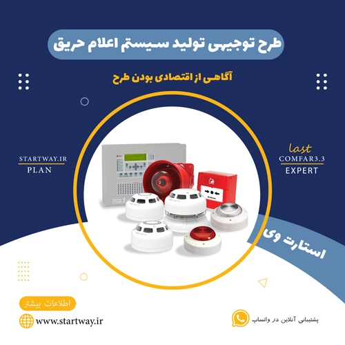 طرح توجیهی تولید سیستم اعلام حریق 🌟 (برای مجوز+وام) 62 طرح توجیهی تولید سیستم اعلام حریق-STARTWAY.IR