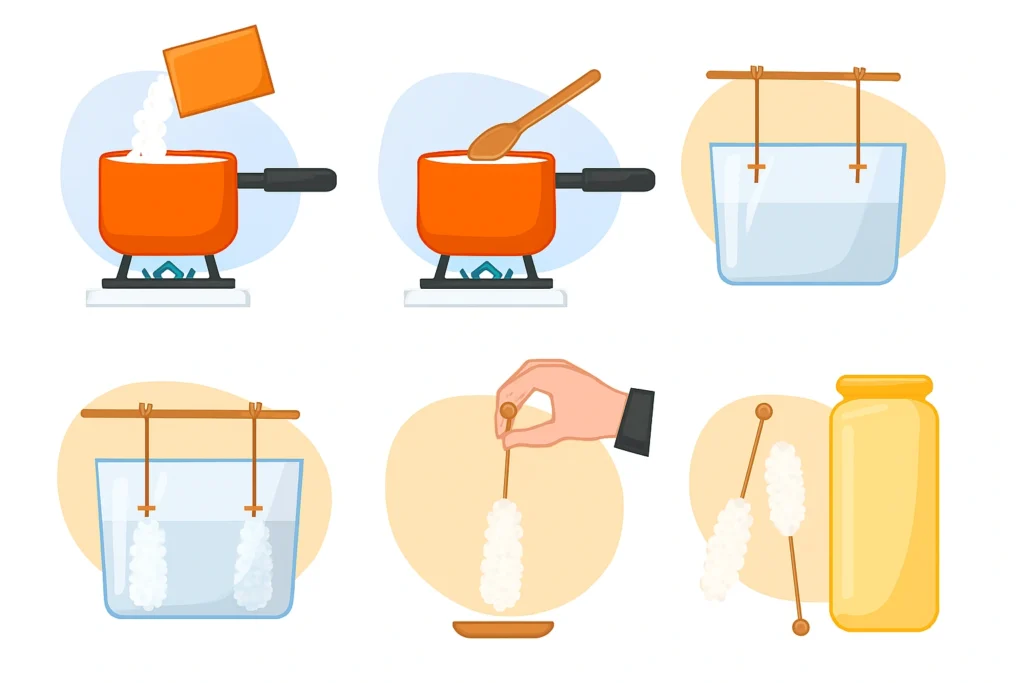 طرح توجیهی تولید نبات شاخه و نی دار 1404🥇(PDF+WORD) 3 مراحل تولید نبات در طرح توجیهی تولید نبات - استارت وی