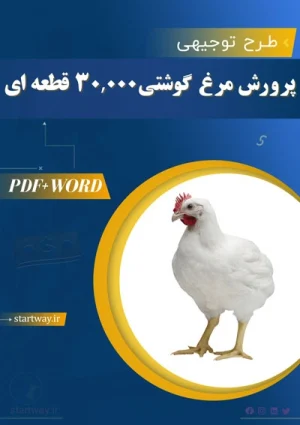 دانلود طرح توجیهی مرغ گوشتی 30,000 قطعه ای