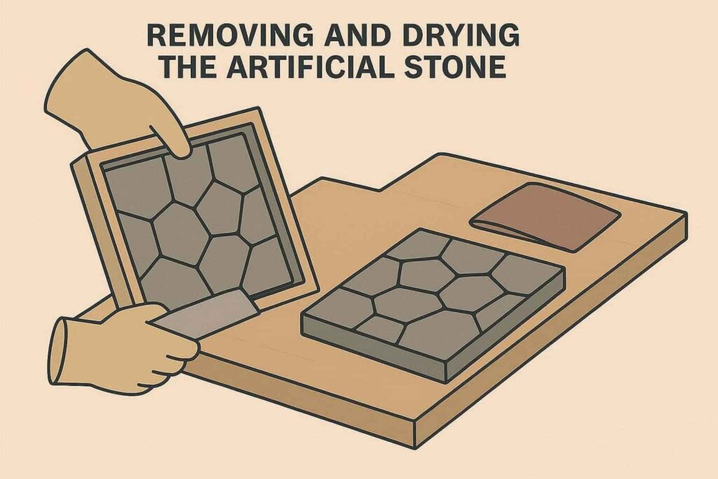 تصویر جداسازی و خشک‌شدن سنگ مصنوعی